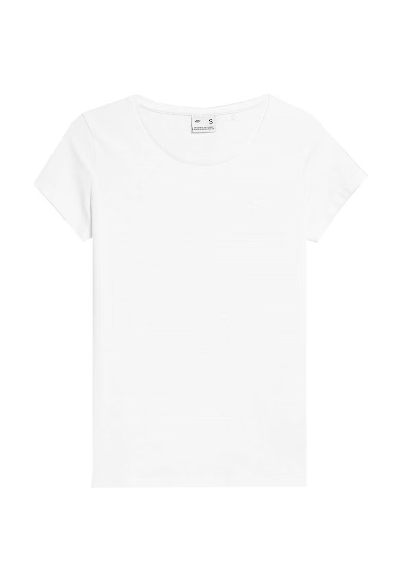 4F Tricou dama regular - alb - bumbac 95% si elastan 5% -