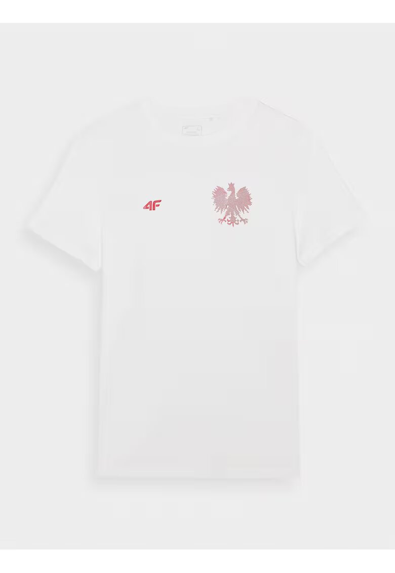 4F Tricou de barbati alb - bumbac