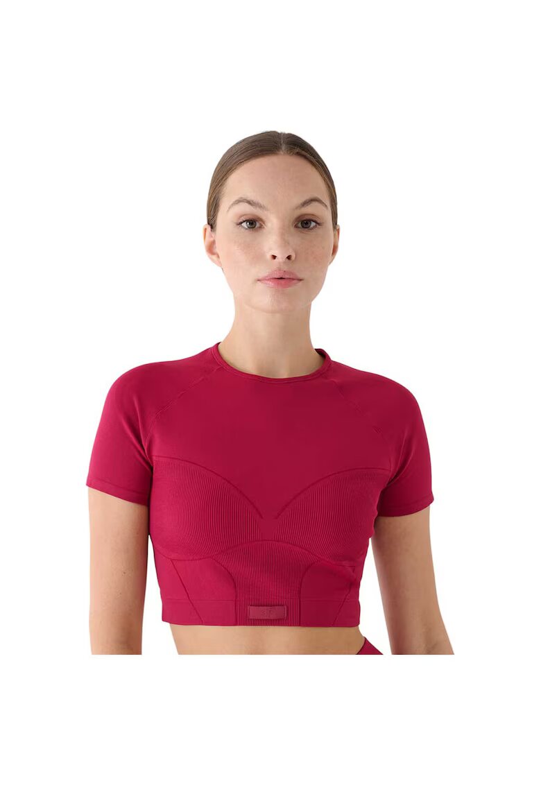 4F Tricou de fitness slim fit - roz - poliamida -