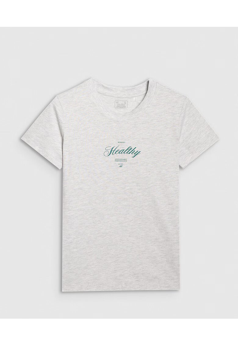 4F Tricou gri deschis - bumbac - Gri deschis