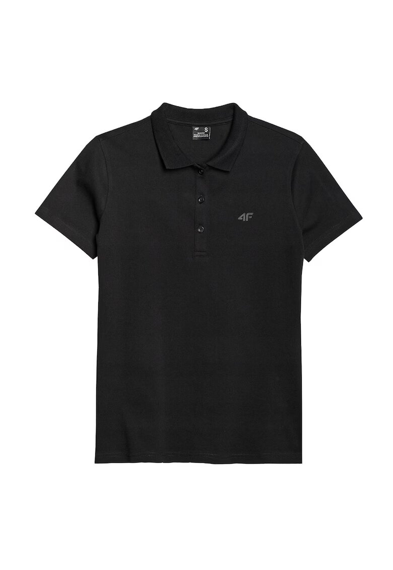 4F Tricou polo negru dama - Negru