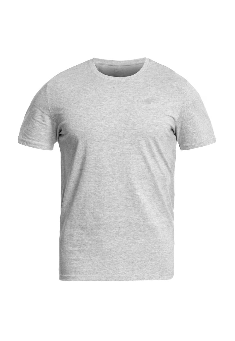 4F Tricou sport barbati 1986 - Bumbac - Gri deschis
