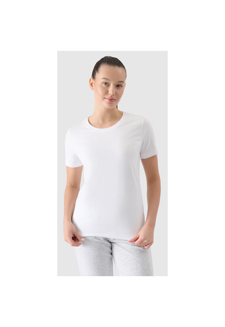4F Tricou sport pentru femei - Bumbac - Alb