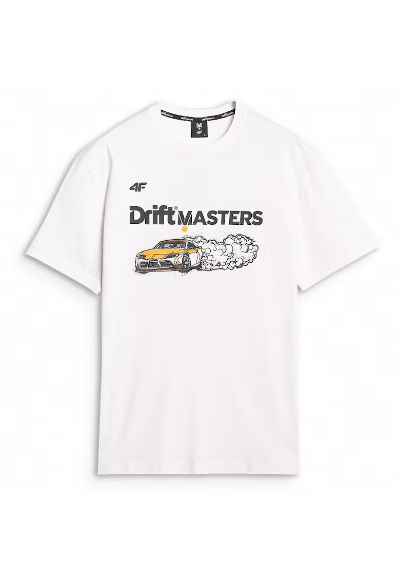 4F Tricou Unisex Drift Masters Drift - 100% Bumbac - SS25 - Alb