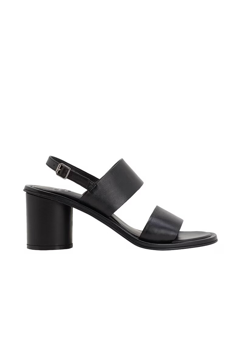 8 BY YOOX Sandale din piele cu toc rotund Negru - Negru