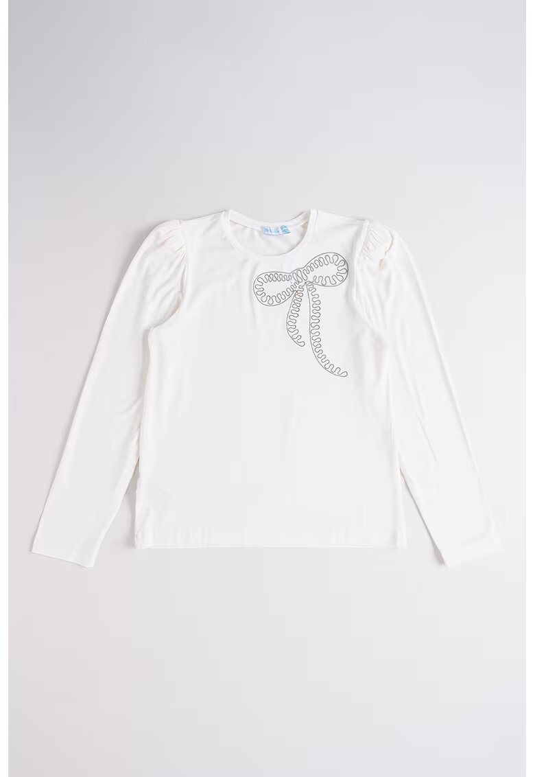 Abel&Lula Bluza regular fit cu margele - Alb