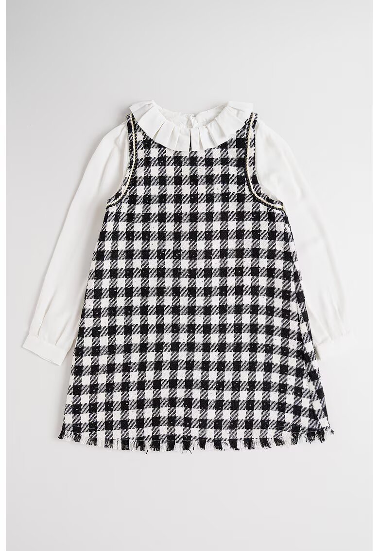 Abel&Lula Set de sarafan si bluza - Negru/Alb murdar