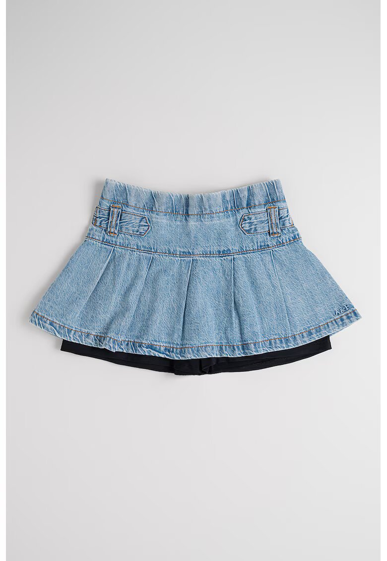 Abercrombie  Fitch Fusta-pantalon din denim - Albastru deschis melange