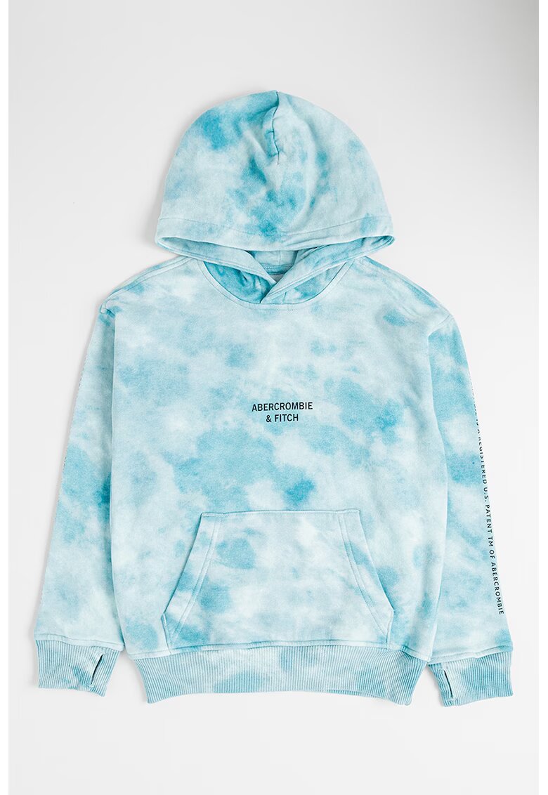 Abercrombie  Fitch Hanorac din amestec de bumbac cu model tie-dye - Albastru aquamarin
