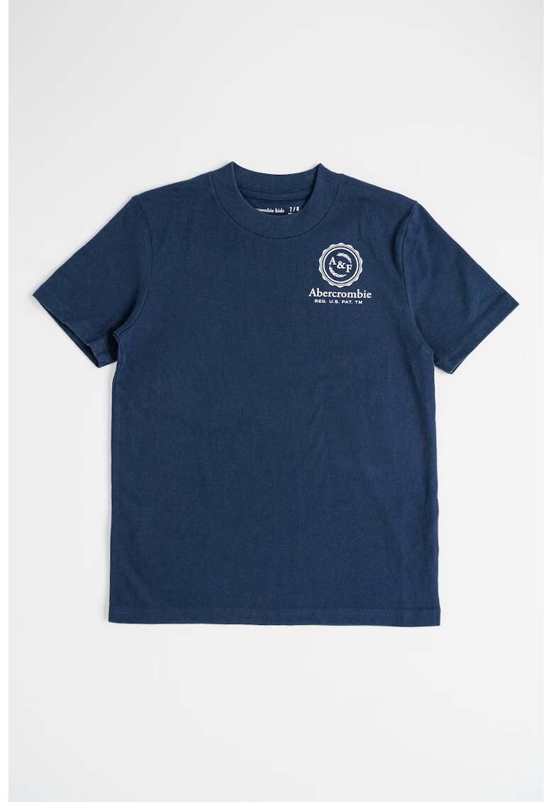 Abercrombie  Fitch Tricou din amestec de bumbac cu imprimeu - Alb/Bleumarin