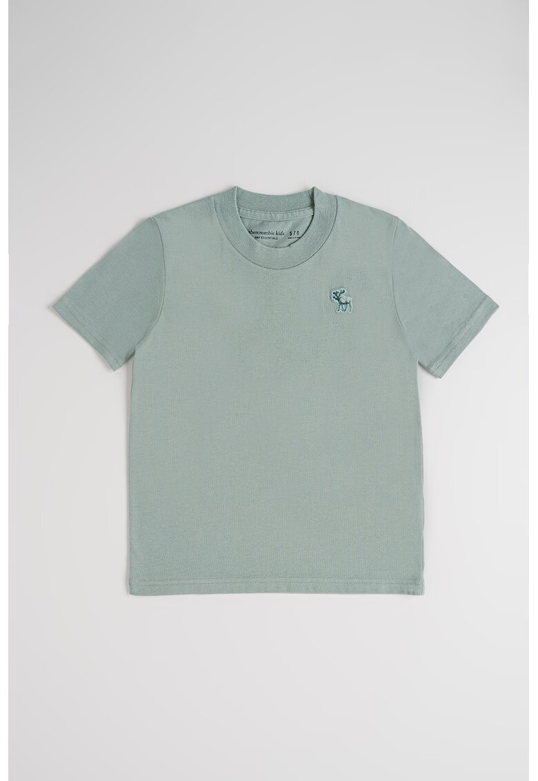 Abercrombie  Fitch Tricou regular fit cu decolteu la baza gatului - Gri cenusiu