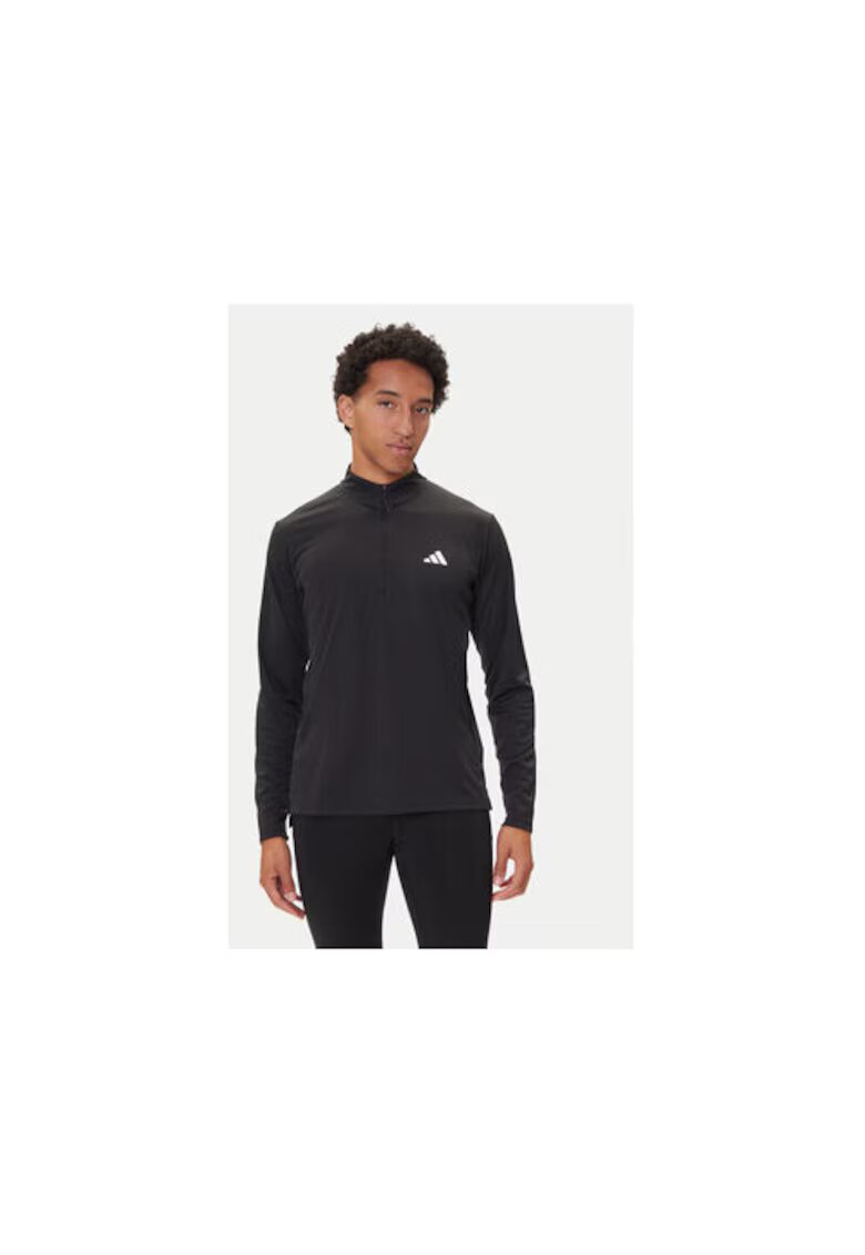 adidas Bluza din poliester cu guler cu fermoar scurt