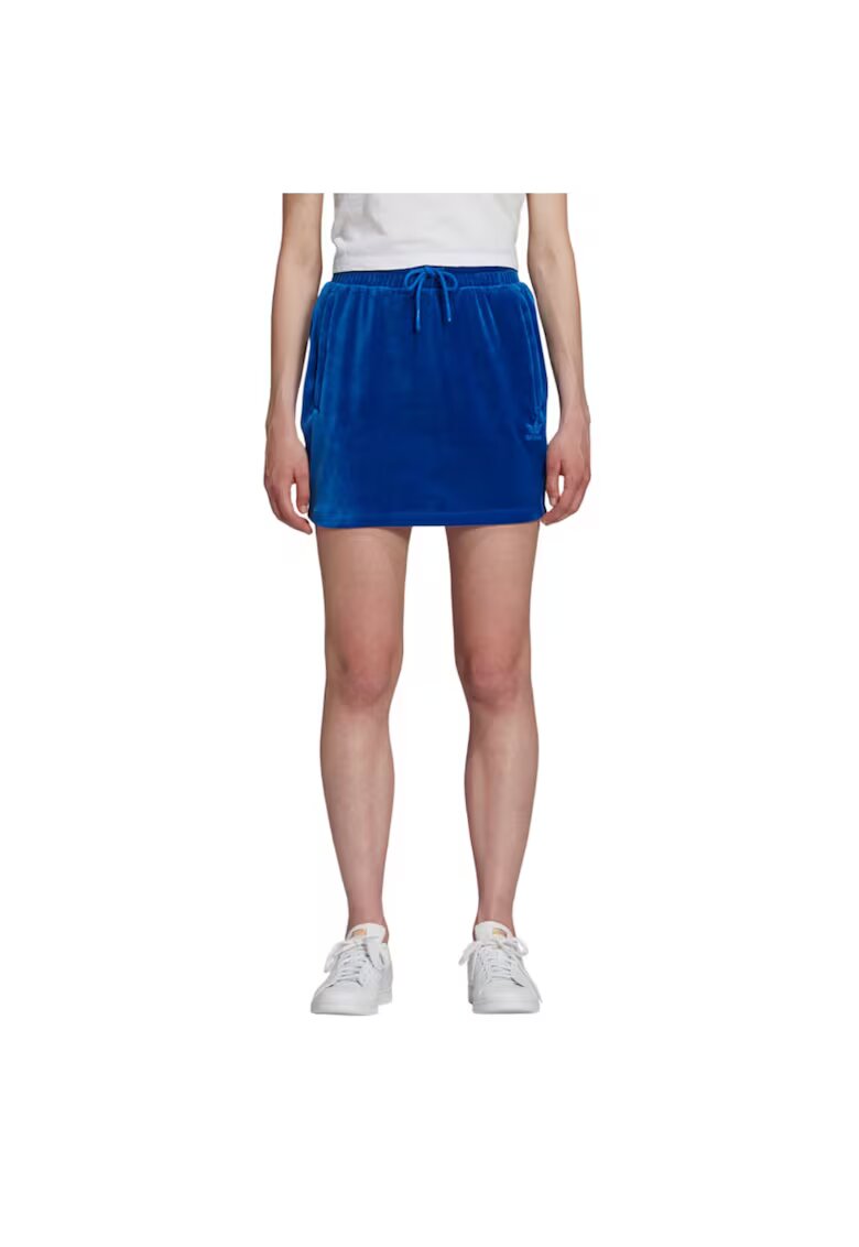 adidas Fusta dama velur - albastru - elastica - pentru primavara-vara -