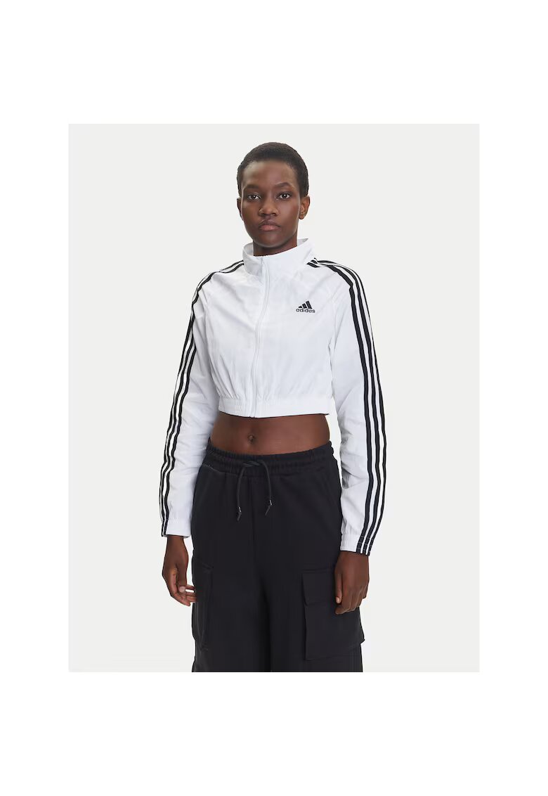 adidas Hanorac sport dama alb - material respirabil