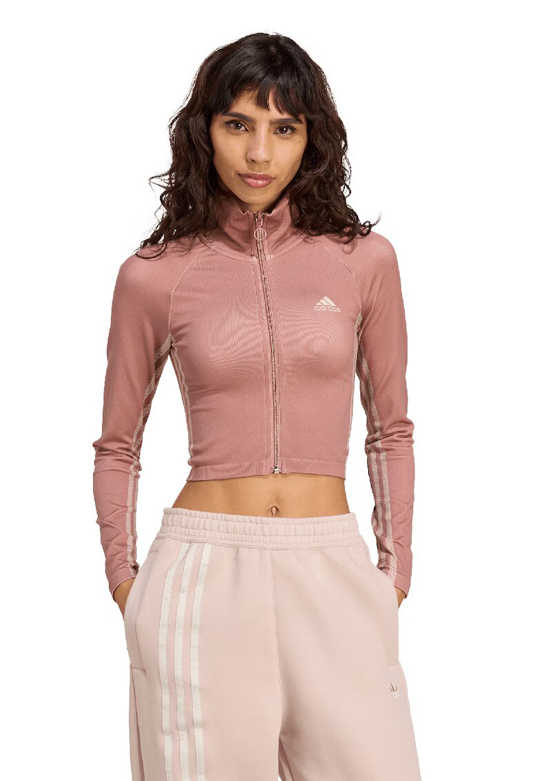 adidas Originals Bluza de trening crop cambrata - Roz prafuit