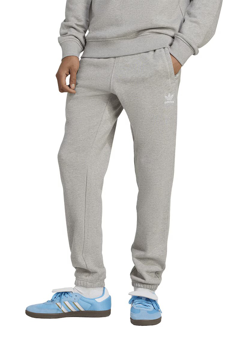 adidas Originals Pantaloni de trening slim-fit din bumbac - Gri deschis