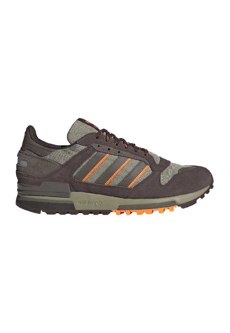 adidas Originals Pantofi sport din piele intoarsa cu garnituri din material sintetic ZX 600 - Maro/Portocaliu