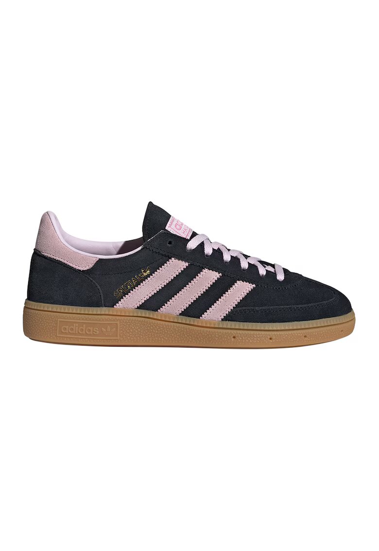 adidas Originals Pantofi sport din piele intoarsa cu logo Spezial - Negru/Roz deschis