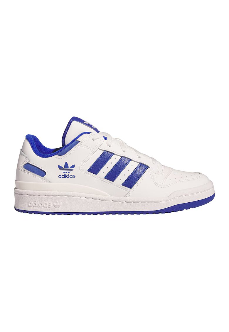 adidas Originals Pantofi sport din piele lacuita Forum - Alb/Albastru royal