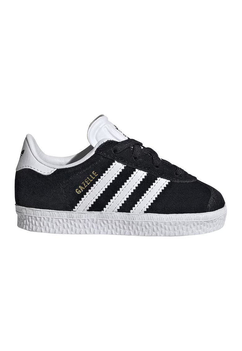 adidas Originals Pantofi sport Gazelle din piele intoarsa si piele - Alb/Auriu/Negru
