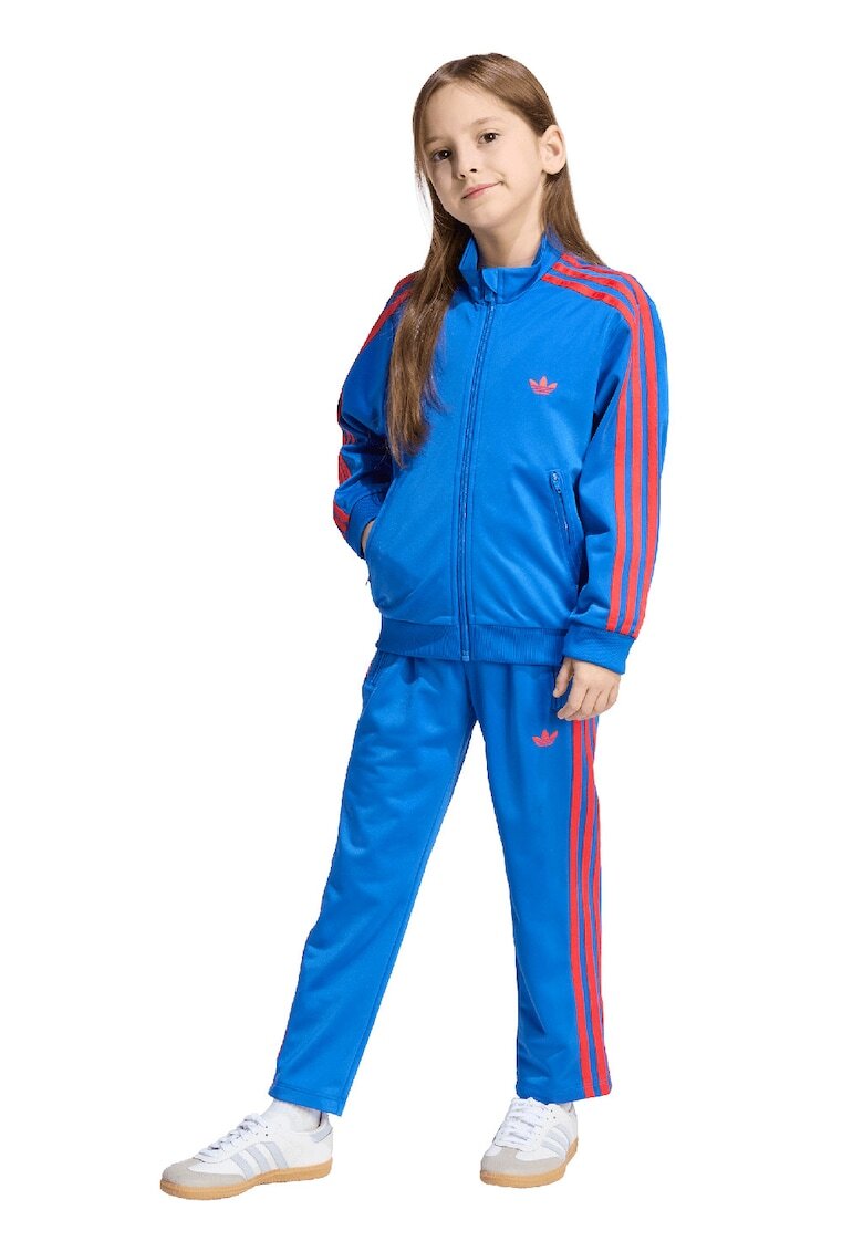 adidas Originals Trening regular fit cu fermoar si benzi contrastante - Rosu/Albastru royal