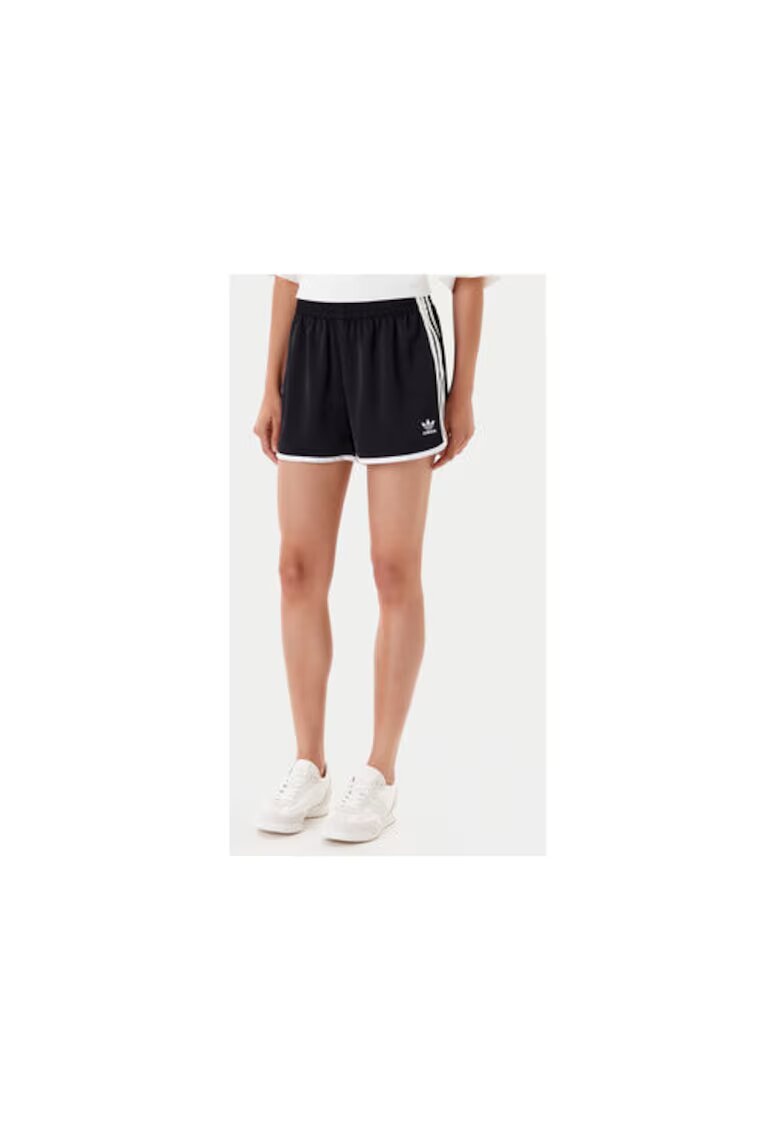 adidas Pantaloni scurti de trening cu margini contrastante si logo