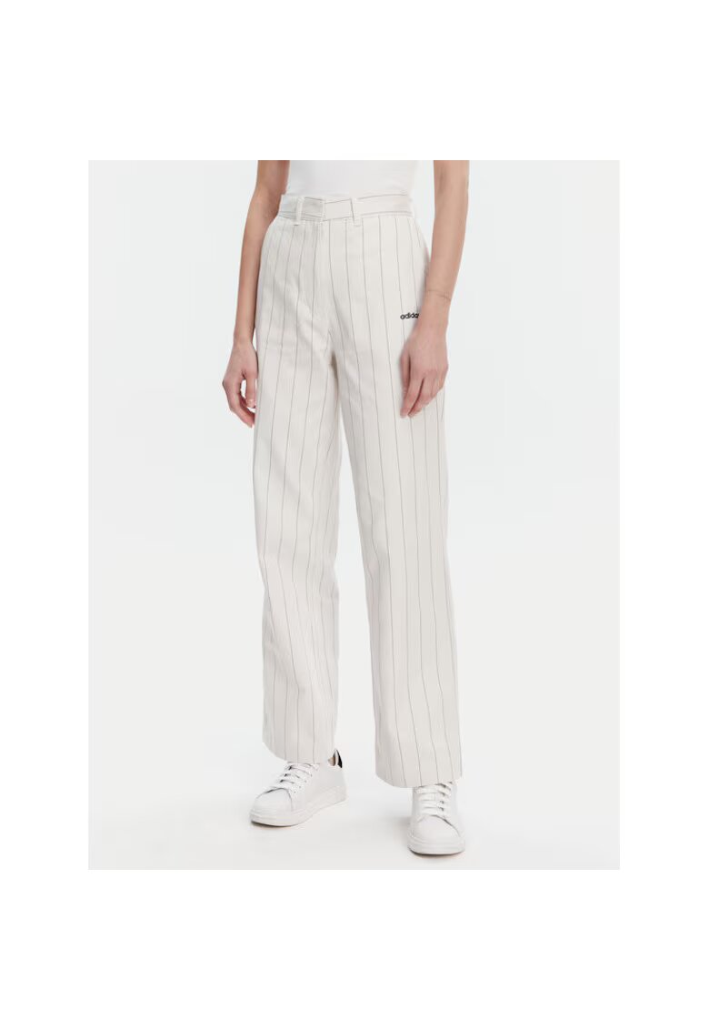 adidas Pantaloni sport dama - alb - material respirabil