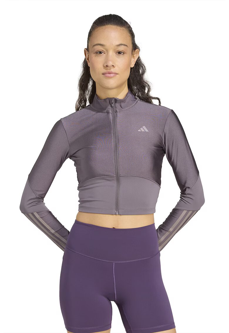 adidas Performance Bluza crop cu fermoar - pentru antrenament - Violet