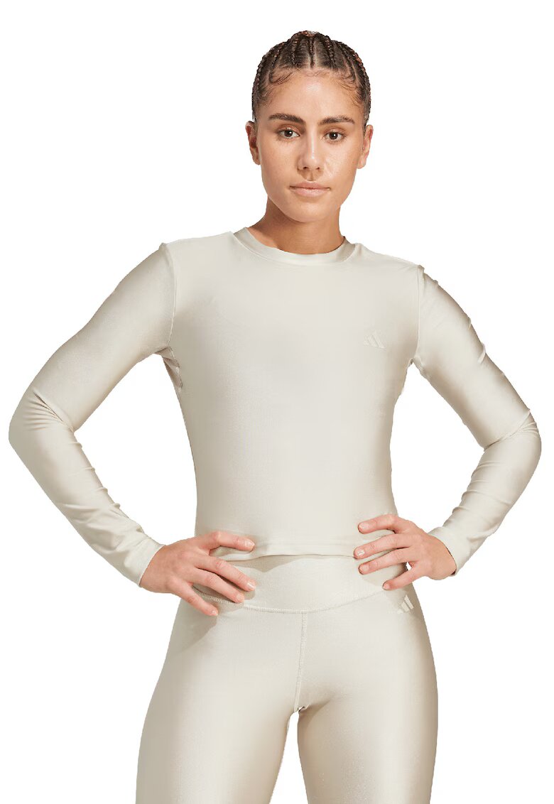 adidas Performance Bluza crop pentru fitness - Bej
