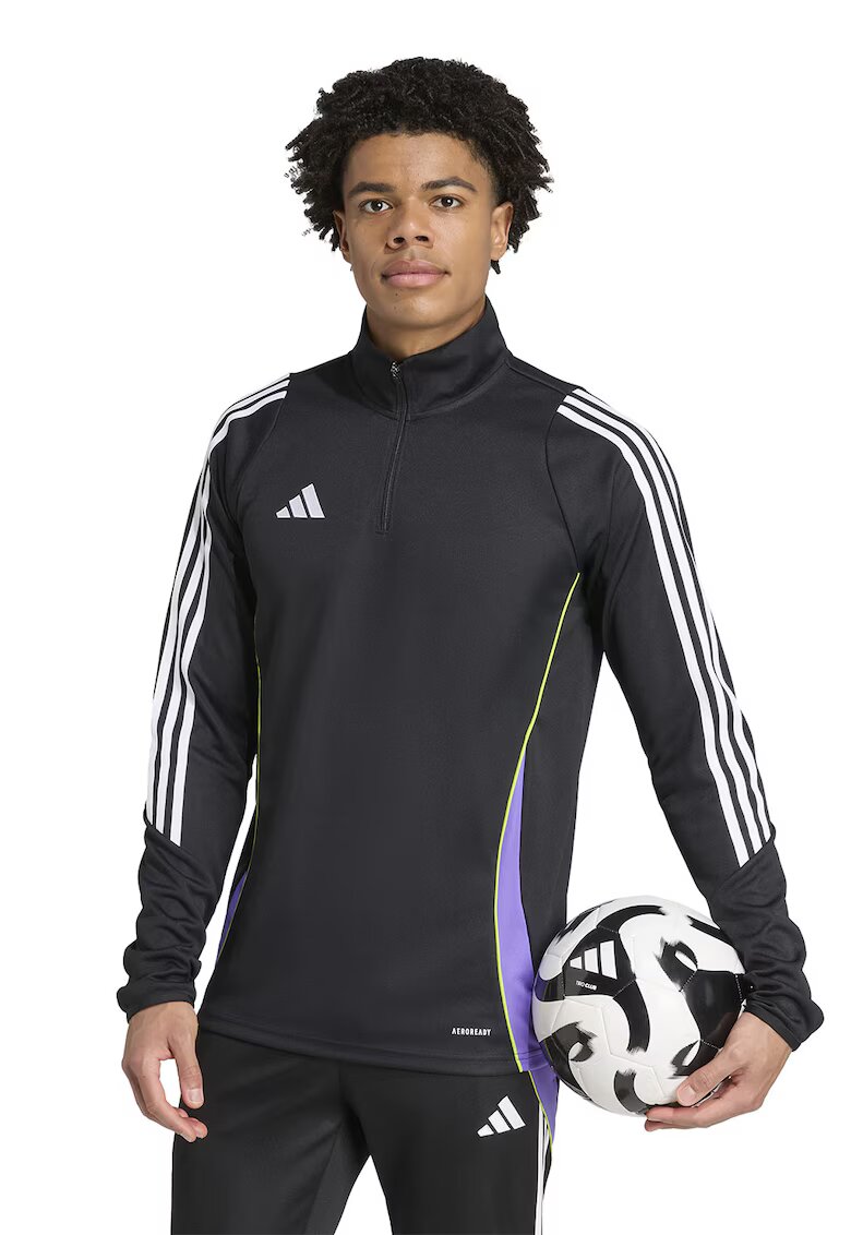 adidas Performance Bluza cu fenta cu fermoar pentru fotbal Trio24 - Alb/Negru