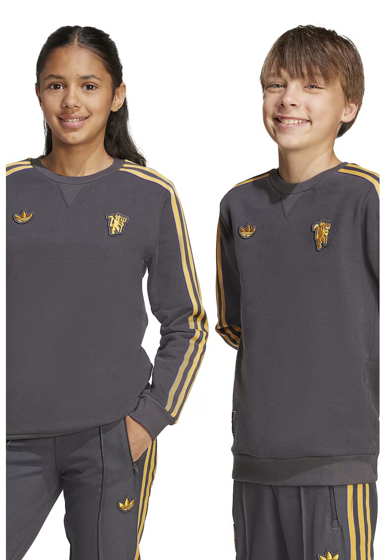 adidas Performance Bluza cu logo contrastant pentru fotbal Manchester United - Galben pai/Gri antracit