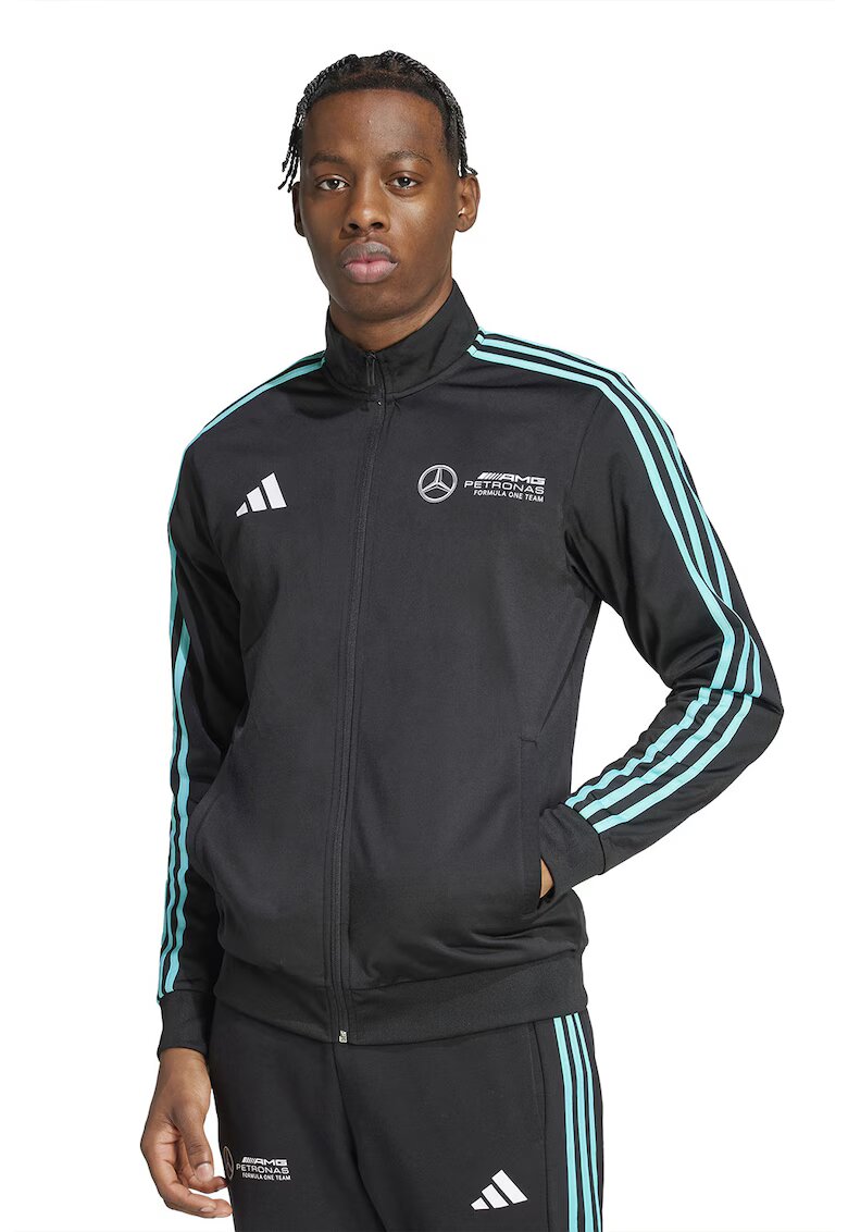 adidas Performance Bluza de trening cu fermoar Motorsport - Alb/Negru/Turcoaz
