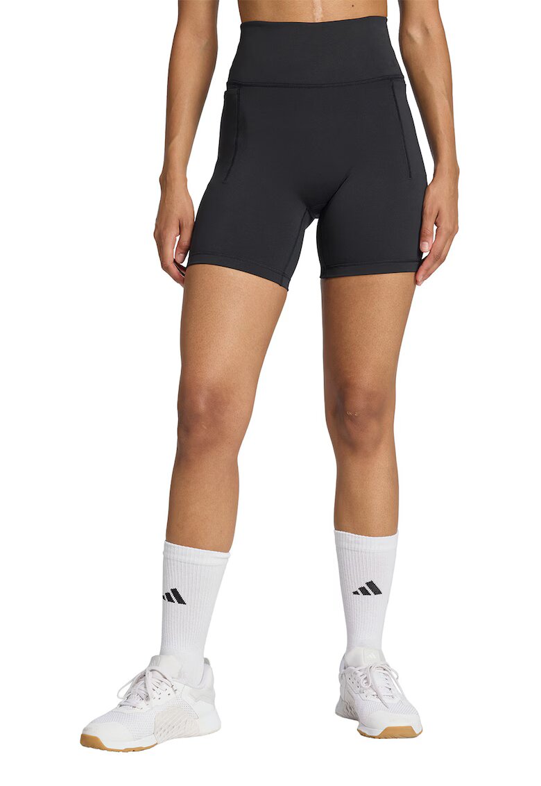 adidas Performance Colanti scurti cu buzunare laterale pentru fitness - Negru