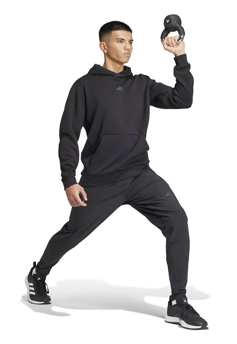 adidas Performance Hanorac cu buzunar kangaroo pentru alergare - Negru stins
