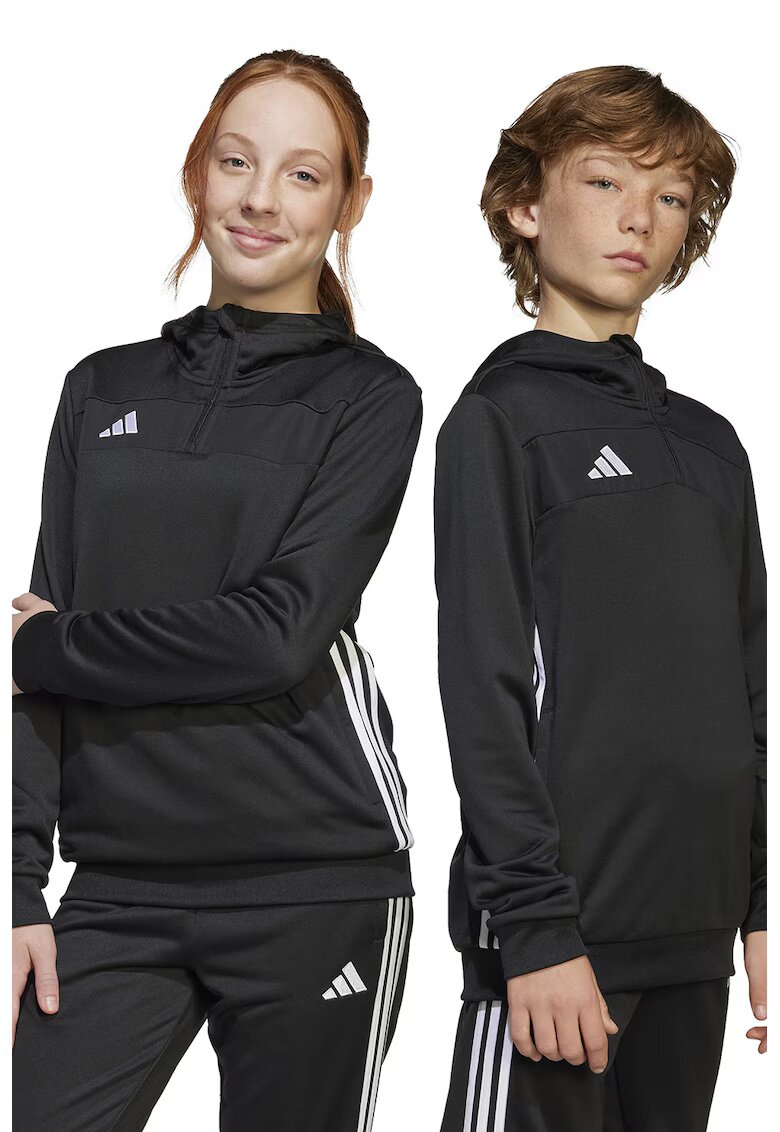 adidas Performance Hanorac cu fenta cu fermoar - pentru fotbal - Alb/Negru