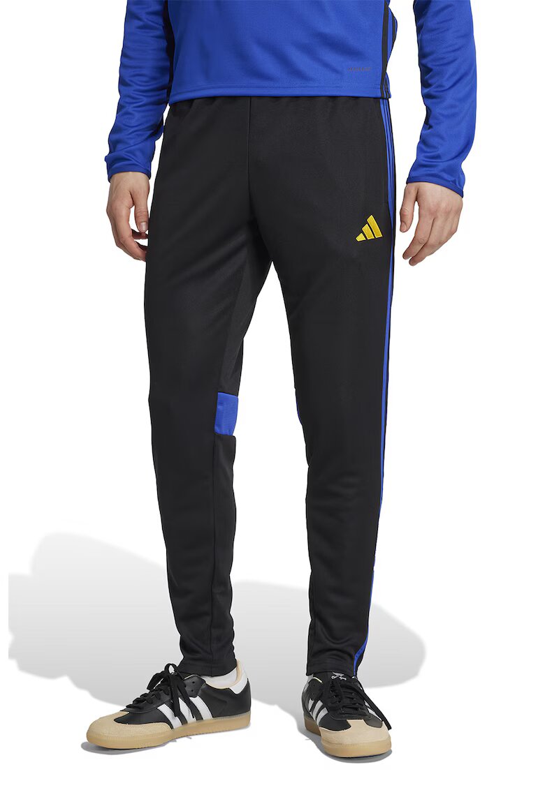 adidas Performance Pantaloni pentru fotbal cu slituri laterale - Negru/Albastru royal