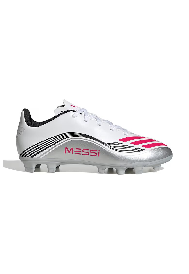 adidas Performance Pantofi F50 Messi Club cu crampoane pentru fotbal - Alb/Fucsia/Argintiu