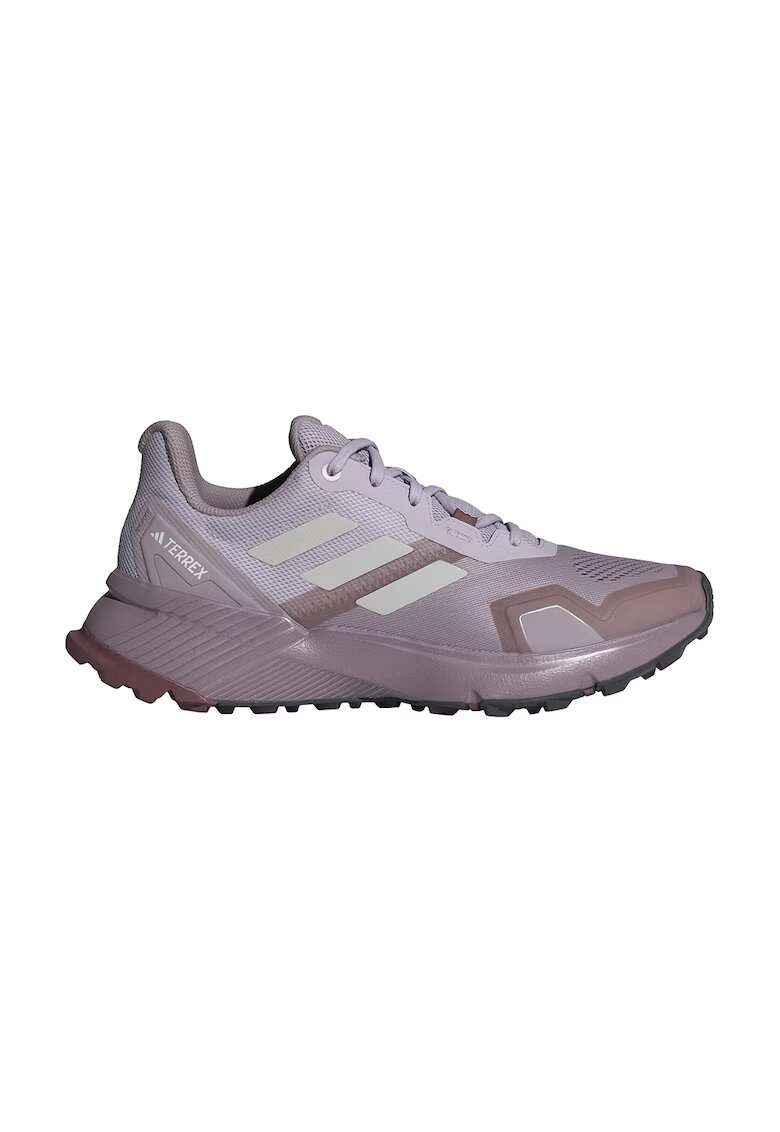 adidas Performance Pantofi Soulstride cu logo pentru alergare pe teren accidentat - Gri deschis/Violet prafuit