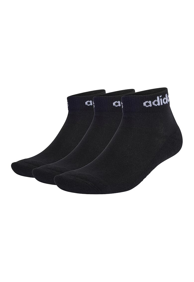 adidas Performance Set de sosete pana la glezna unisex cu model logo - 3 perechi - Negru
