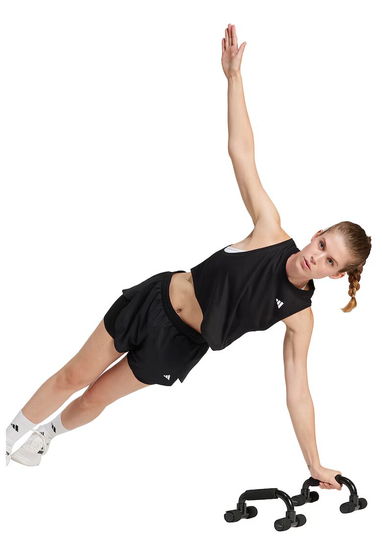adidas Performance Top crop cu croiala lejera - pentru fitness - Negru