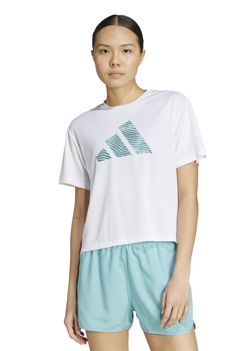adidas Performance Tricou cu logo pentru alergare Adi365 - Alb/Argintiu