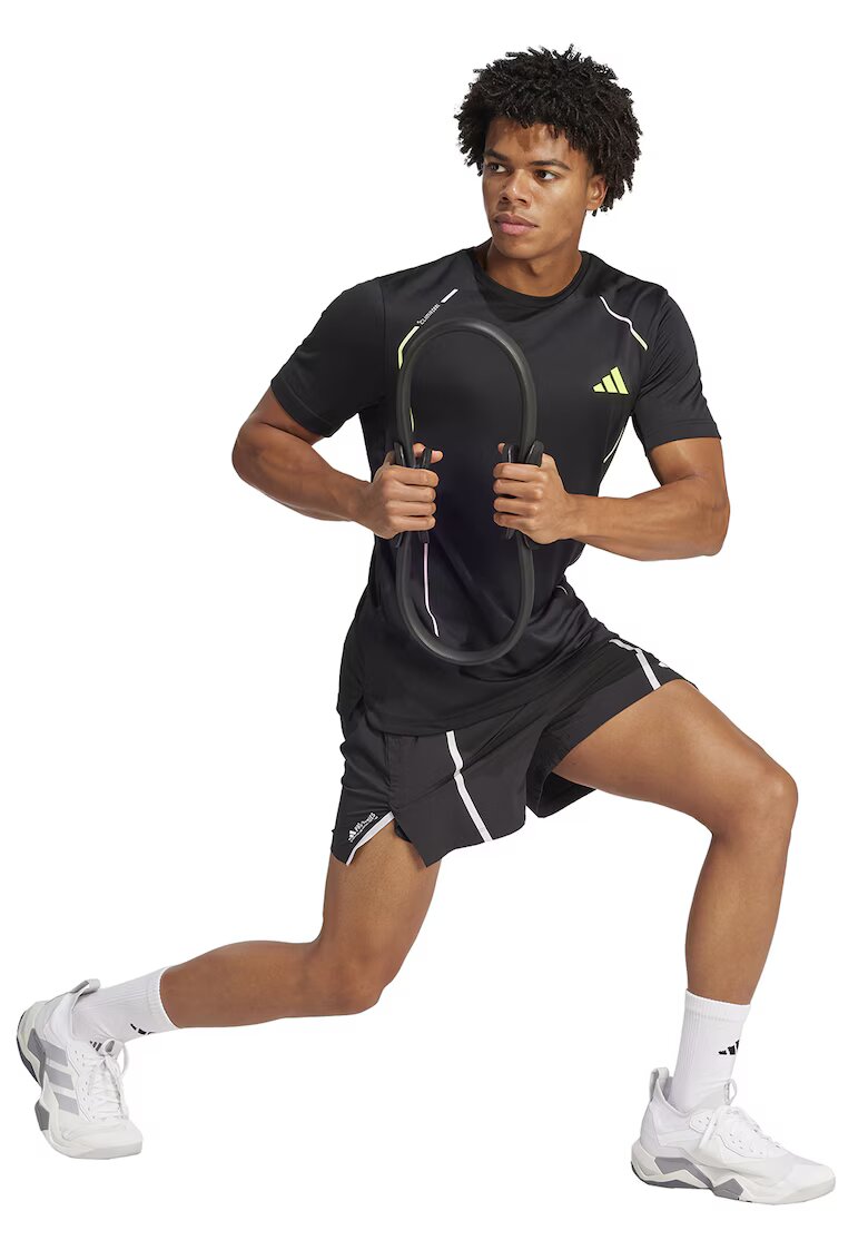 adidas Performance Tricou cu tehnologie Clima Cool pentru fitness - Negru/Verde lime
