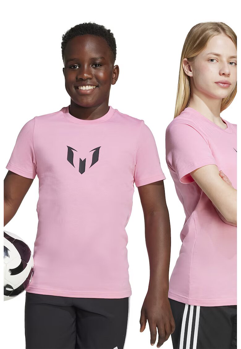 adidas Performance Tricou de bumbac pentru fotbal Messi - Roz pastel