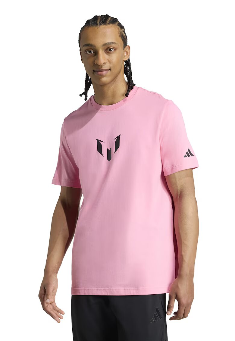 adidas Performance Tricou de bumbac pentru fotbal Messi - Roz pastel
