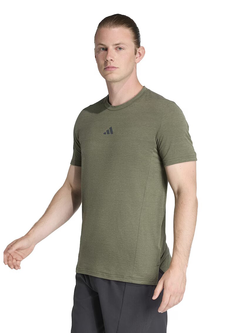 adidas Performance Tricou slim fit pentru fitness D4T - Negru stins/Kaki inchis