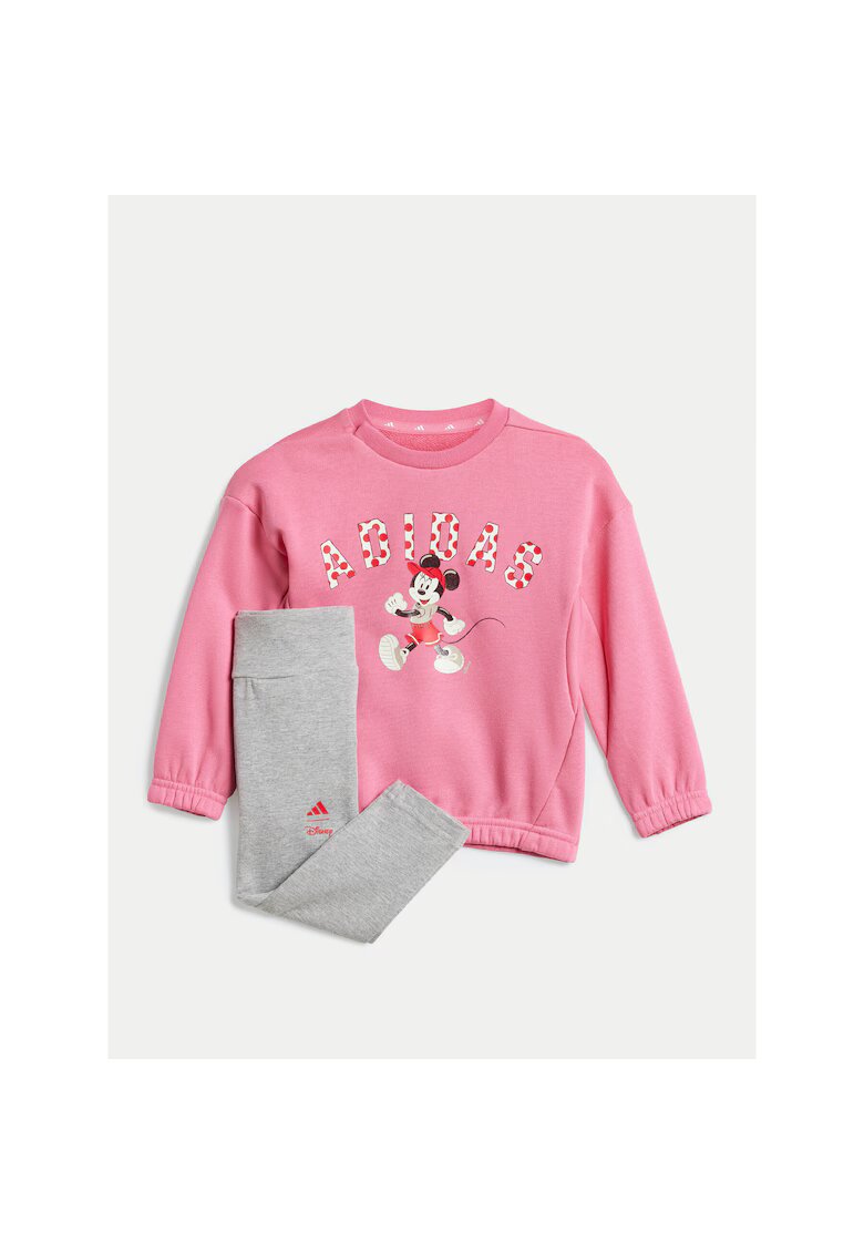 adidas Set trening pentru fete - gri/roz - bluza si colanti