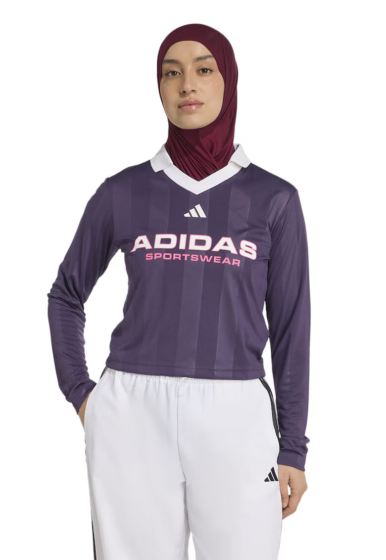 adidas Sportswear Bluza cu imprimeu logo - Alb/Violet