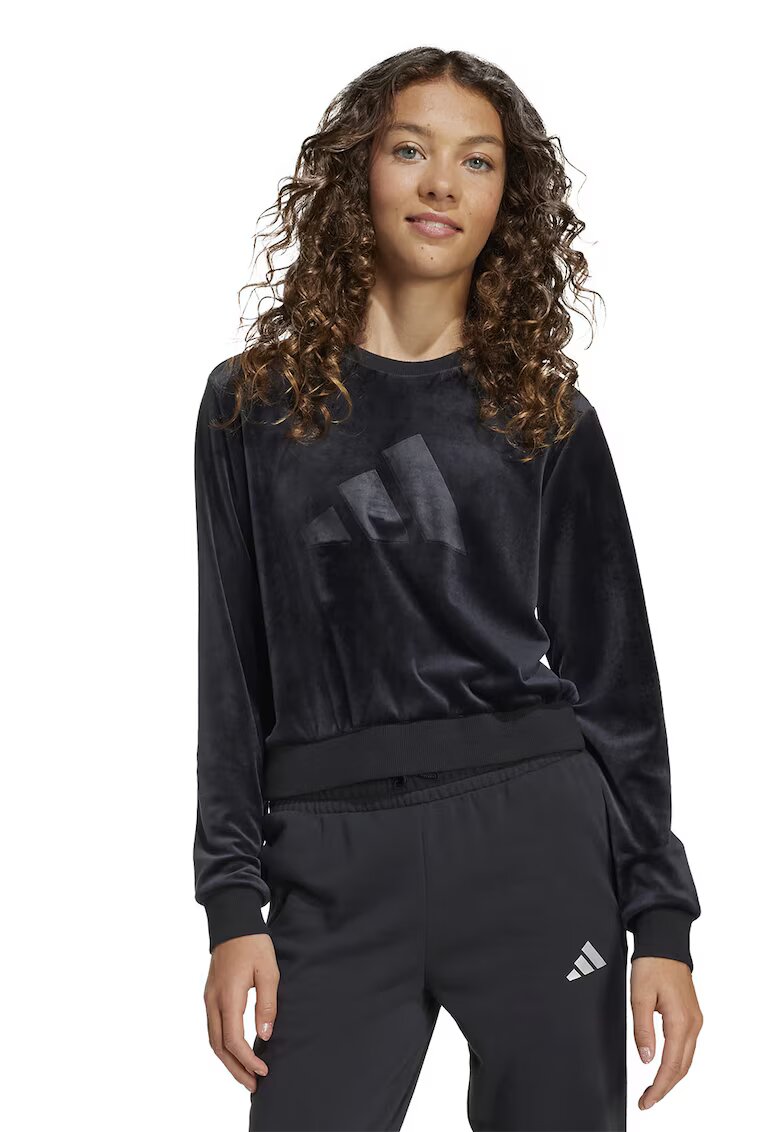 adidas Sportswear Bluza de trening cu aspect de catifea - Negru