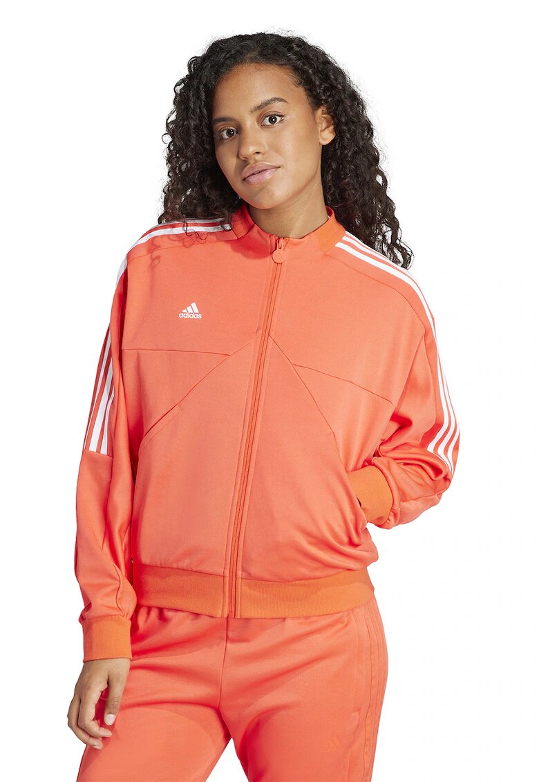 adidas Sportswear Bluza de trening cu fermoar si buzunare oblice - Alb/Portocaliu mandarina