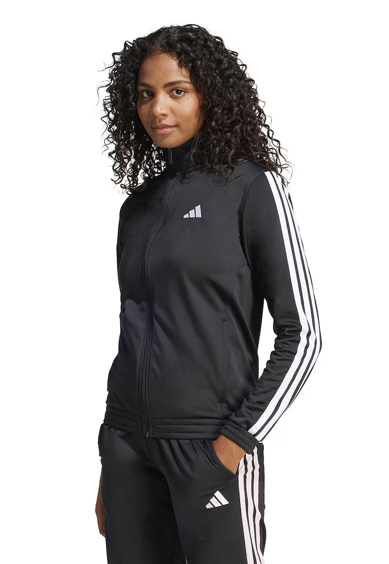 adidas Sportswear Bluza de trening cu logo si fermoar - Alb/Negru